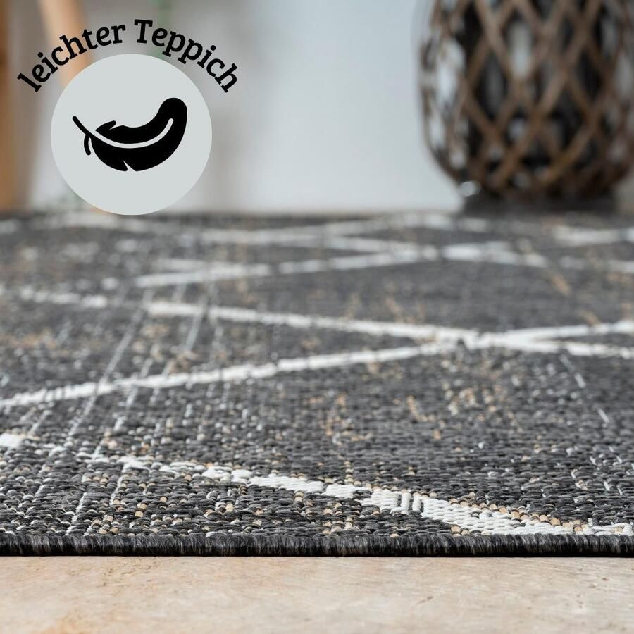 My home Vloerkleed Sorren MAGAZIJNOPRUIMING! Ruitenpatroon geschikt voor binnen- en buitengebruik terras & balkon - Foto 11