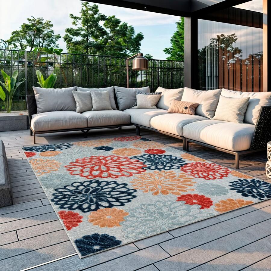 My home Vloerkleed Tamsin MAGAZIJNOPRUIMING! Hoog-laag effect geschikt voor binnen- en buitengebruik terras & balkon - Foto 2