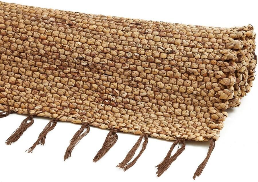 My home Vloerkleed Ulmiz Keerbaar tapijt handgeweven met franjes van 100% waterhyacint - Foto 3