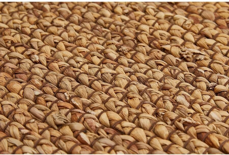 My home Vloerkleed Ulmiz Keerbaar tapijt handgeweven met franjes van 100% waterhyacint - Foto 4