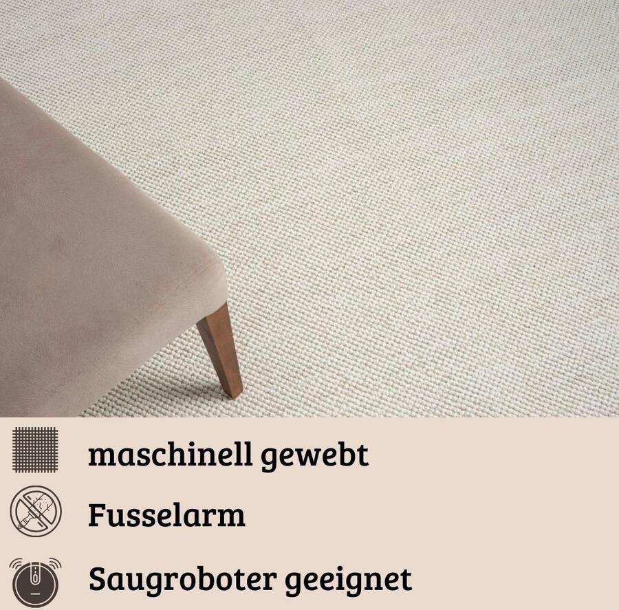 My home Vloerkleed Vals Uni-kleuren gemêleerd sisal-look ook in rond verkrijgbaar met franjes - Foto 5