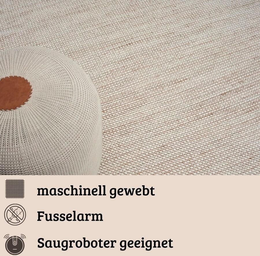 My home Vloerkleed Vals Uni-kleuren gemêleerd sisal-look ook in rond verkrijgbaar met franjes - Foto 4