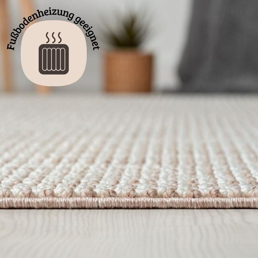 My home Vloerkleed Vals Uni-kleuren gemêleerd sisal-look ook in rond verkrijgbaar met franjes