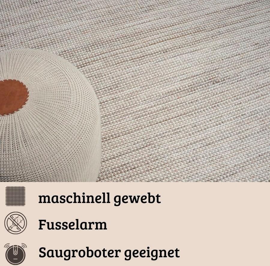 My home Vloerkleed Vals Uni-kleuren gemêleerd sisal-look ook in rond verkrijgbaar met franjes - Foto 4