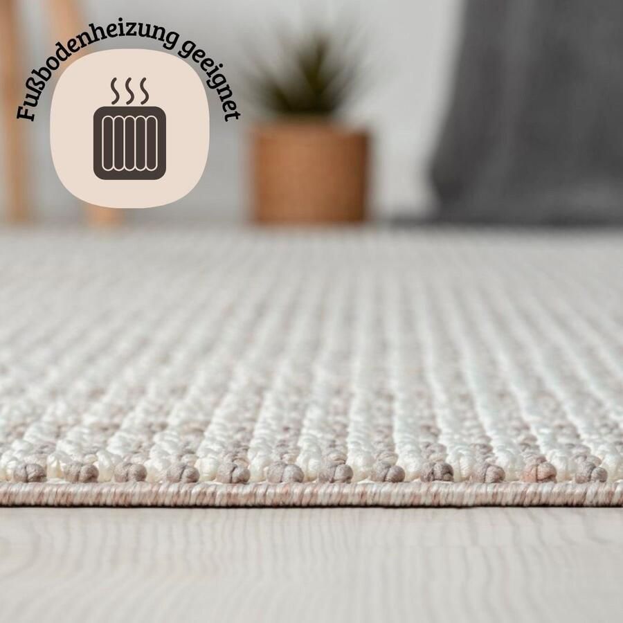 My home Vloerkleed Vals Uni-kleuren gemêleerd sisal-look ook in rond verkrijgbaar met franjes