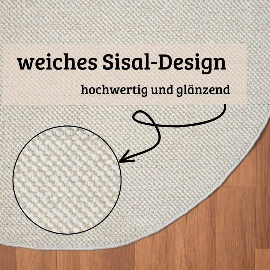 My home Vloerkleed Vals Uni kleuren gemêleerd sisal-look ook verkrijgbaar in rechthoekig