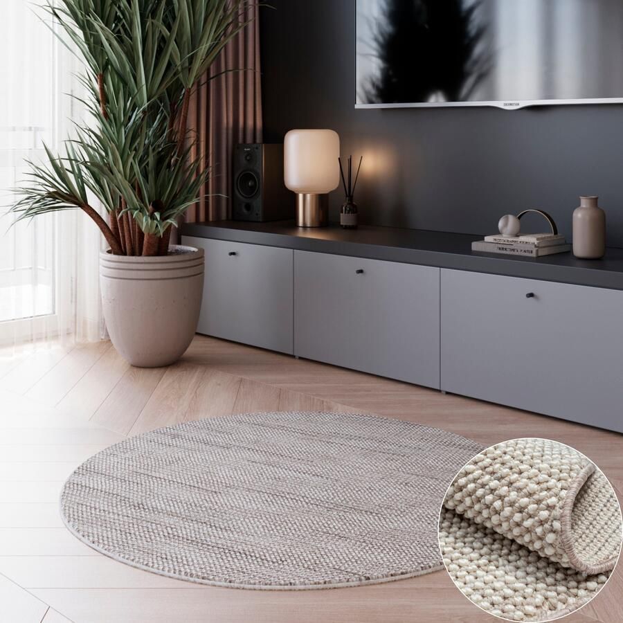 My home Vloerkleed Vals Uni kleuren gemêleerd sisal-look ook verkrijgbaar in rechthoekig - Foto 3