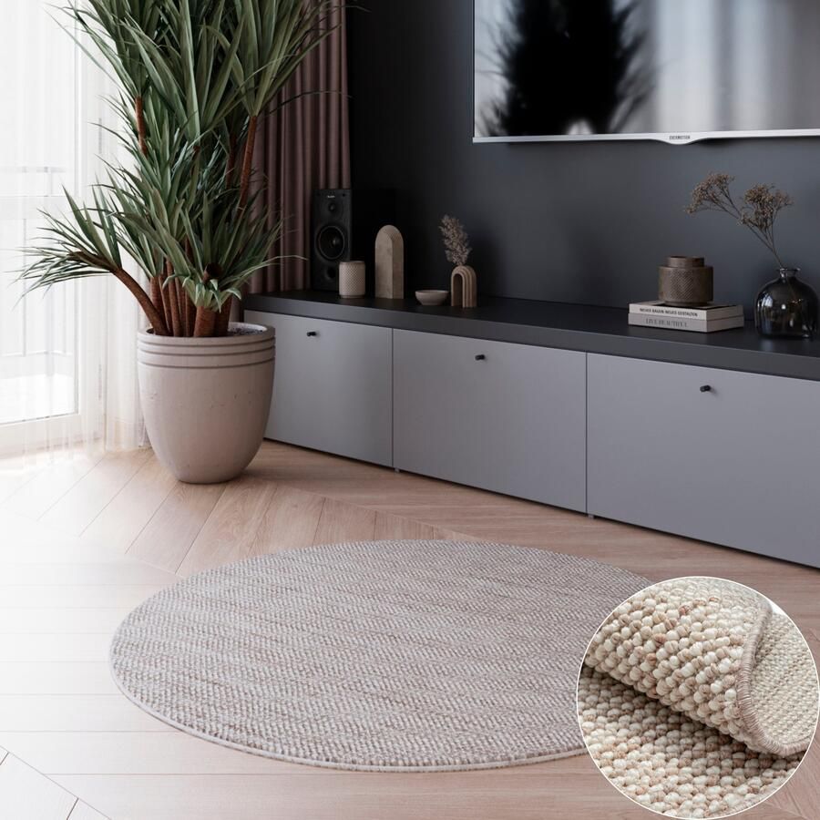 My home Vloerkleed Vals Uni kleuren gemêleerd sisal-look ook verkrijgbaar in rechthoekig - Foto 3