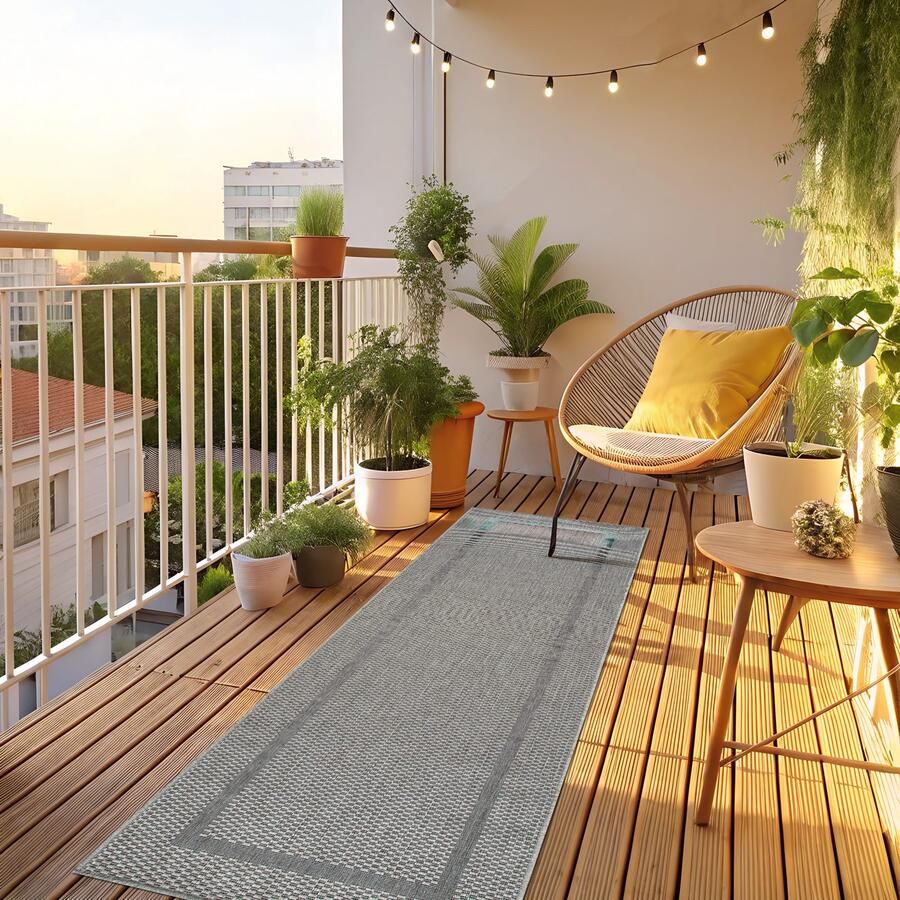 My home Vloerkleed Venetië rand is ook als loper verkrijgbaar Geschikt voor binnen en buiten sisal-look weerbestendig & uv-bestendig