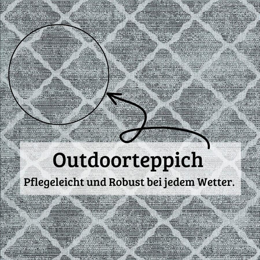 My home Vloerkleed Veyla MAGAZIJNOPRUIMING! Ruitenpatroon geschikt voor binnen- en buitengebruik terras & balkon