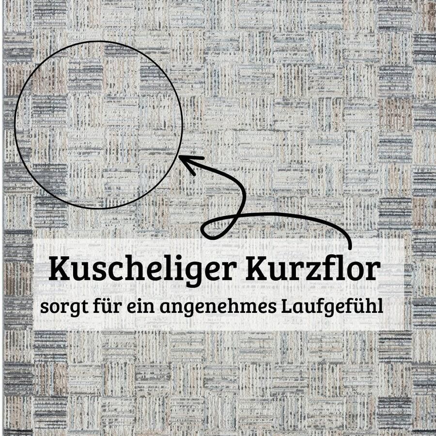 My home Vloerkleed Yasmin Kortpolig modern ontwerp met rand onderhoudsvriendelijk woonkamer - Foto 2