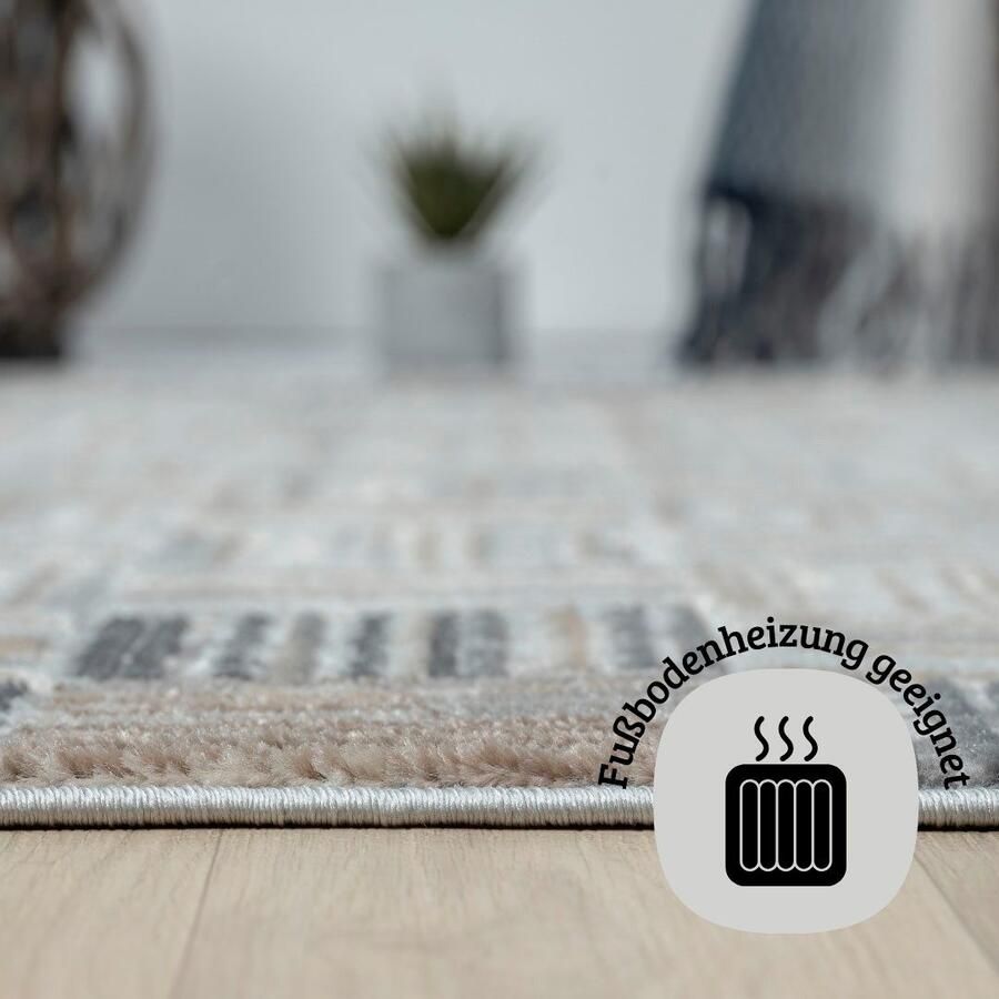 My home Vloerkleed Yasmin Kortpolig modern ontwerp met rand onderhoudsvriendelijk woonkamer - Foto 3