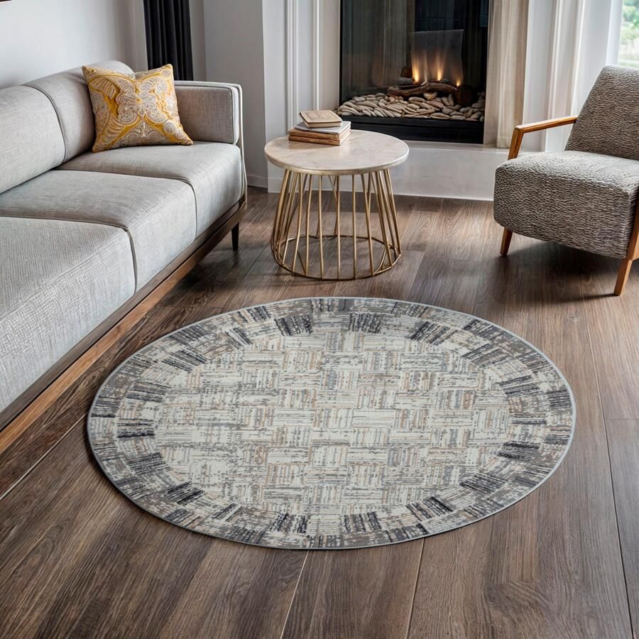 My home Vloerkleed Yasmin Kortpolig modern ontwerp met rand onderhoudsvriendelijk woonkamer - Foto 4