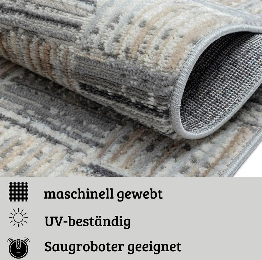 My home Vloerkleed Yasmin MAGAZIJNOPRUIMING! Kortpolig modern ontwerp met rand onderhoudsvriendelijk woonkamer - Foto 4