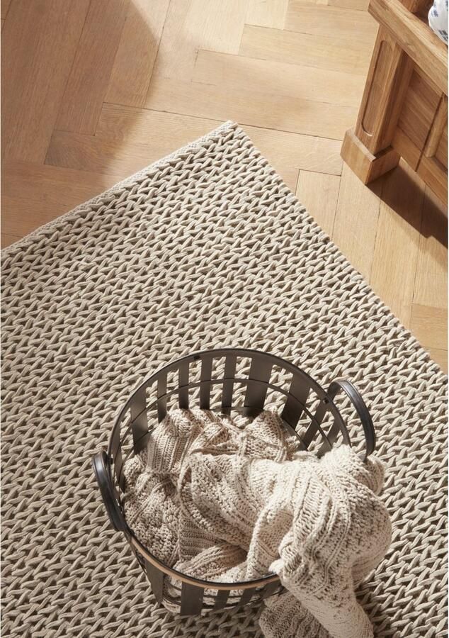 Home affaire Wollen kleed Noyack Handgeweven kleed tricot-look met de hand geweven zuivere wol - Foto 3