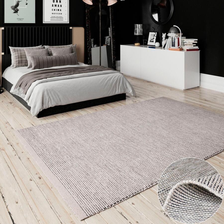 My home Wollen kleed Odenne handgeweven omkeerbare tapijt gemêleerd uiterlijk 100% wol woonkamer - Foto 3