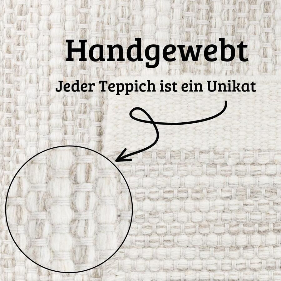 My home Wollen kleed Wolldroom Passie Veranderbaar tapijt handgeweven gemêleerde uitstraling 100% wol ook als loper - Foto 6