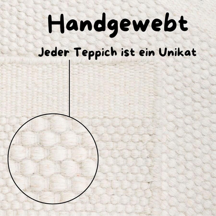 My home Wollen kleed Woolscape 1 Omkeerbaar tapijt handgeweven kwaliteit uni 100% wol woonkamer - Foto 2