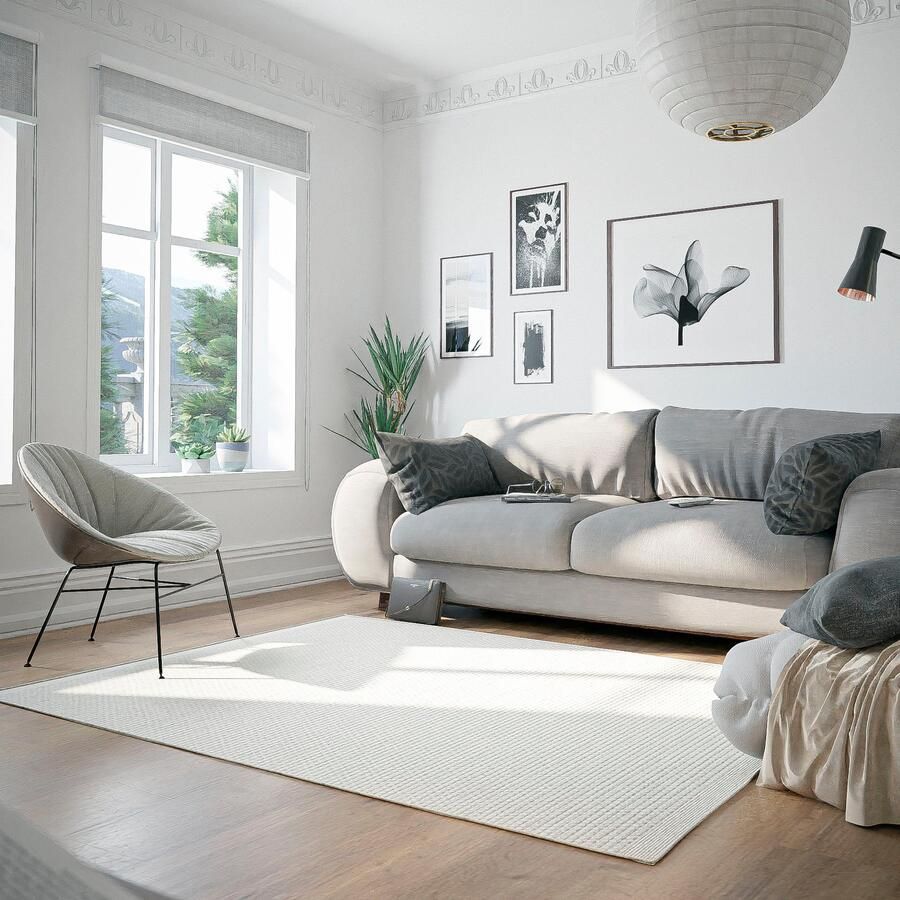 My home Wollen kleed Woolscape 1 Omkeerbaar tapijt handgeweven kwaliteit uni 100% wol woonkamer - Foto 5