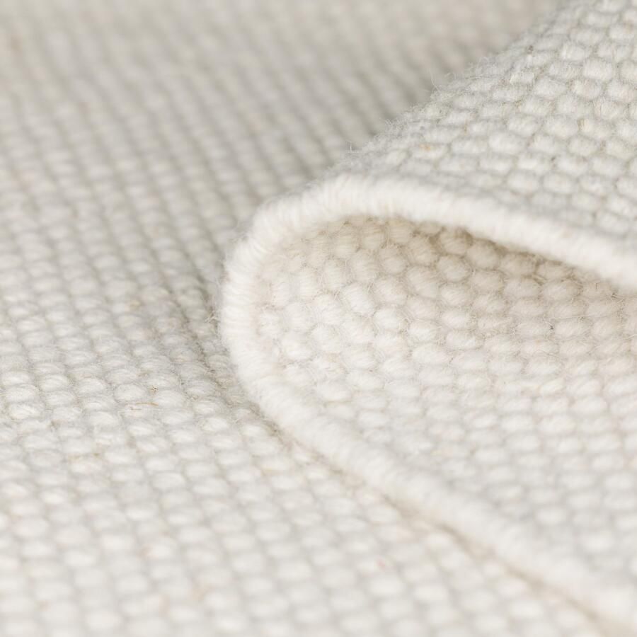 My home Wollen kleed Wolldroom puur Omkeerbaar tapijt handgeweven uni-kleuren 100% wol woonkamer