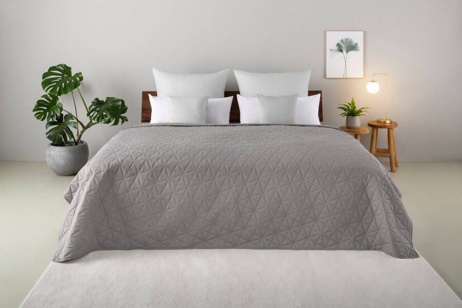 My home Sprei Tesso effen met grafisch patroon