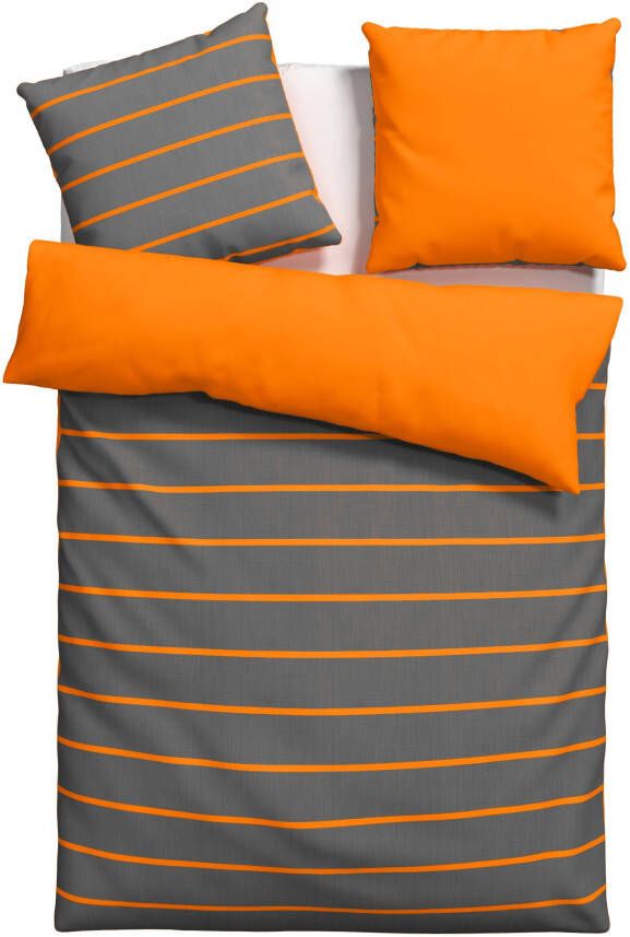 My home Omkeerbaar beddengoed Katja Dekbedovertrek van katoen dekbedovertrek met streepdesign reversible-look (2-delig) - Foto 2