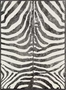 My home Vloerkleed Rufus Korte pool zebra-look gestreept afgehecht woonkamer slaapkamer robuust gemakkelijk in onderhoud