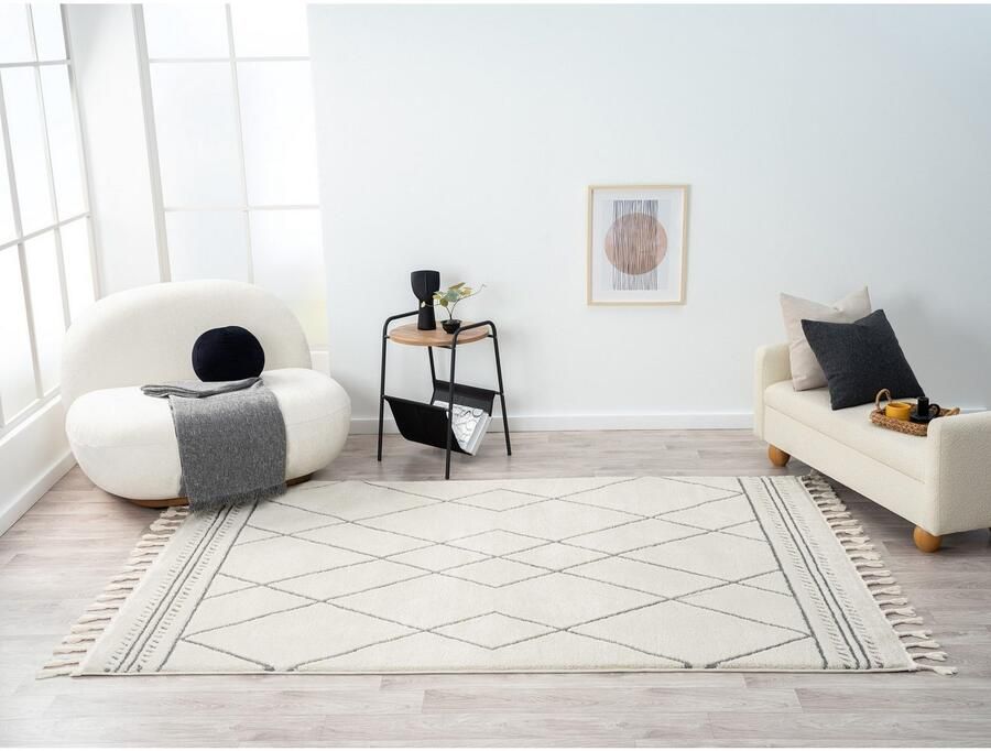 Myflair Möbel & Accessoires Hoogpolig vloerkleed Marokkaans Design MAGAZIJNOPRUIMING! modern marokkaans ontwerp ruitenpatroon zacht met franjes - Foto 5