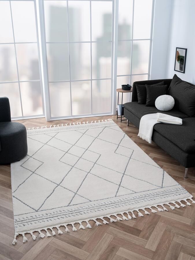 Myflair Möbel & Accessoires Hoogpolig vloerkleed Marokkaans Design MAGAZIJNOPRUIMING! modern marokkaans ontwerp ruitenpatroon zacht met franjes - Foto 8