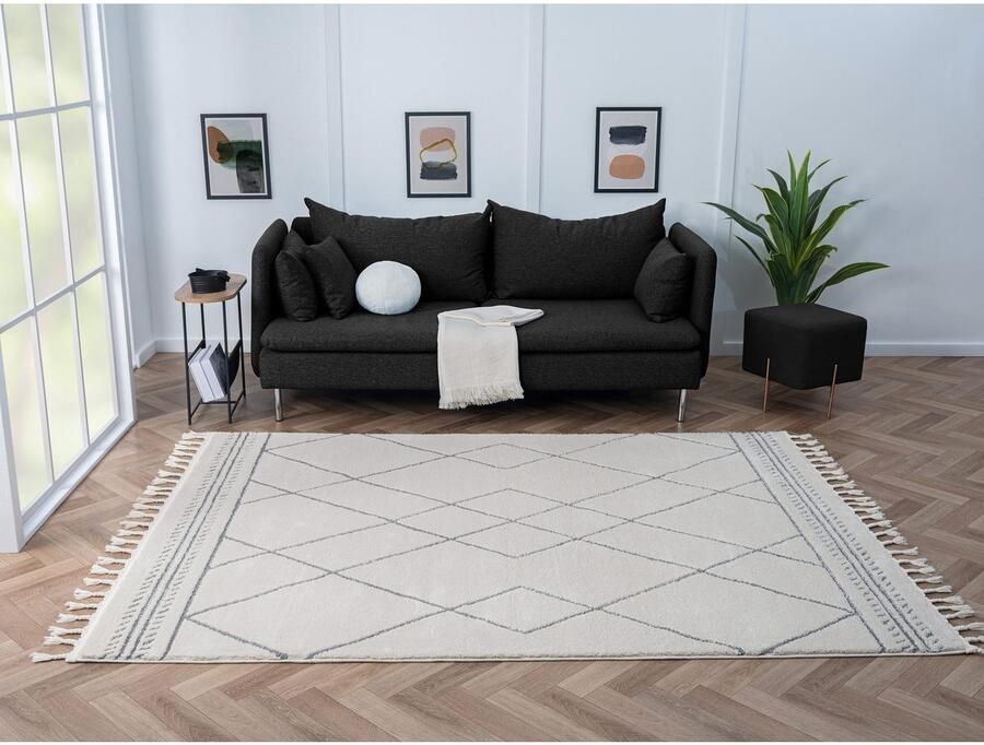 Myflair Möbel & Accessoires Hoogpolig vloerkleed Marokkaans Design MAGAZIJNOPRUIMING! modern marokkaans ontwerp ruitenpatroon zacht met franjes - Foto 5