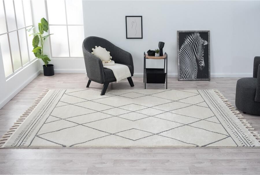 Myflair Möbel & Accessoires Hoogpolig vloerkleed Marokkaans Design MAGAZIJNOPRUIMING! modern marokkaans ontwerp ruitenpatroon zacht met franjes - Foto 6