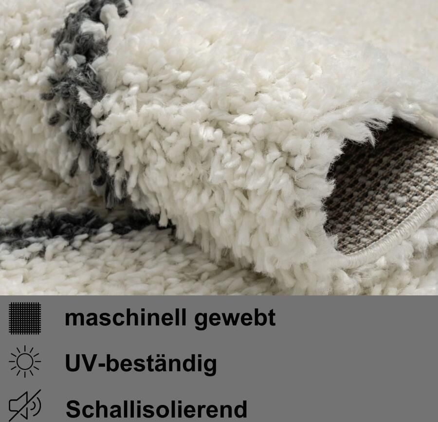 Myflair Möbel & Accessoires Hoogpolig vloerkleed My Shaggy Raute Shaggy Scandi ruiten ontwerp licht glanzend extra fluffy - Foto 8