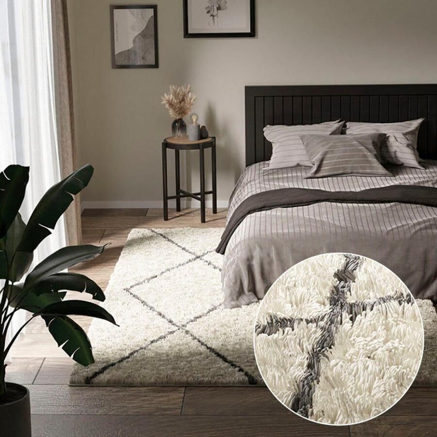 Myflair Möbel & Accessoires Hoogpolig vloerkleed My Shaggy Raute Shaggy Scandi ruiten ontwerp licht glanzend extra fluffy - Foto 3