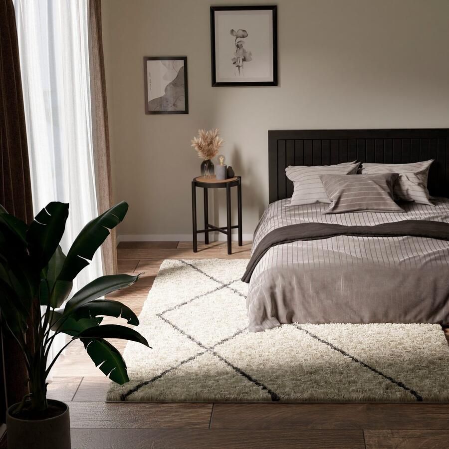 Myflair Möbel & Accessoires Hoogpolig vloerkleed My Shaggy Raute Shaggy Scandi ruiten ontwerp licht glanzend extra fluffy - Foto 4
