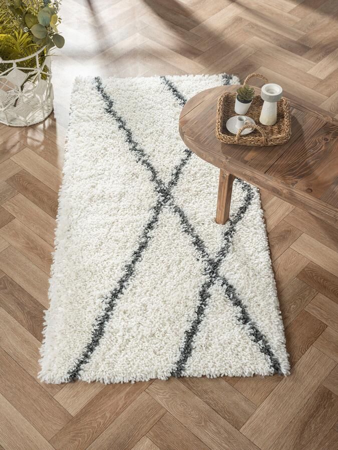 Myflair Möbel & Accessoires Hoogpolig vloerkleed My Shaggy Raute Shaggy Scandi ruiten ontwerp licht glanzend extra fluffy - Foto 6