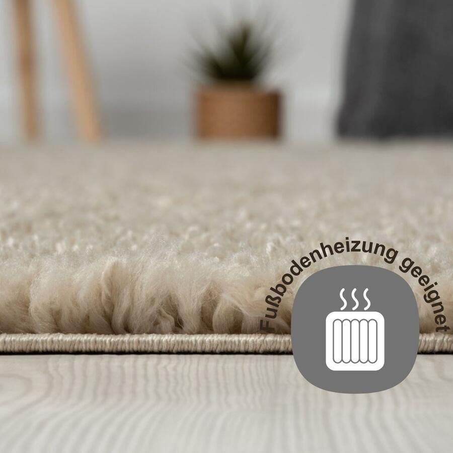 Myflair Möbel & Accessoires Hoogpolig vloerkleed My Shaggy uni kleuren licht glanzend microvezel extra fluffy