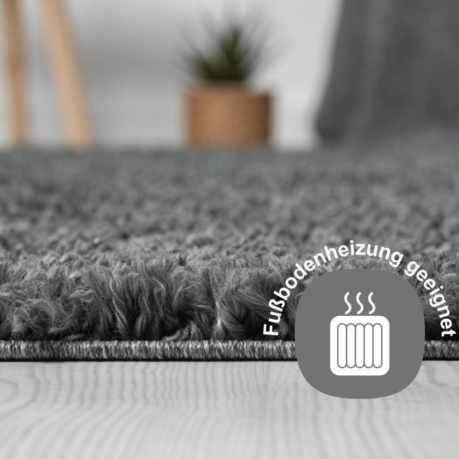 Myflair Möbel & Accessoires Hoogpolig vloerkleed My Shaggy uni kleuren licht glanzend microvezel extra fluffy - Foto 2