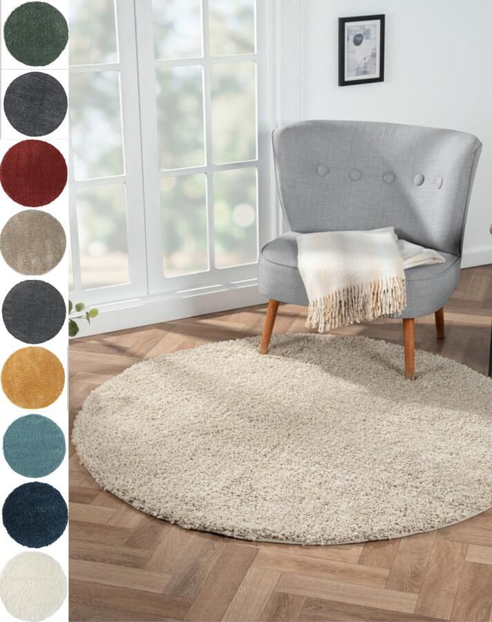 Myflair Möbel & Accessoires Hoogpolig vloerkleed My Shaggy uni kleuren licht glanzend microvezel extra fluffy - Foto 4