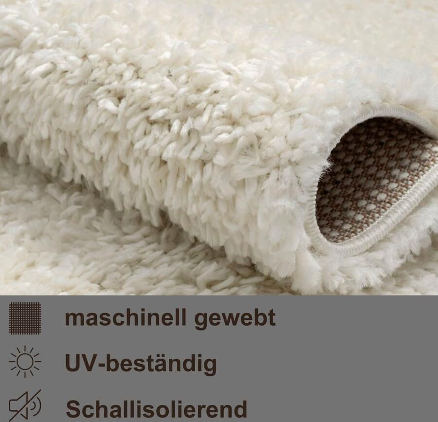 Myflair Möbel & Accessoires Set slaapkamerkleedjes met hoge pool My Shaggy uni-kleuren licht glanzend extra fluffy loper-set - Foto 3