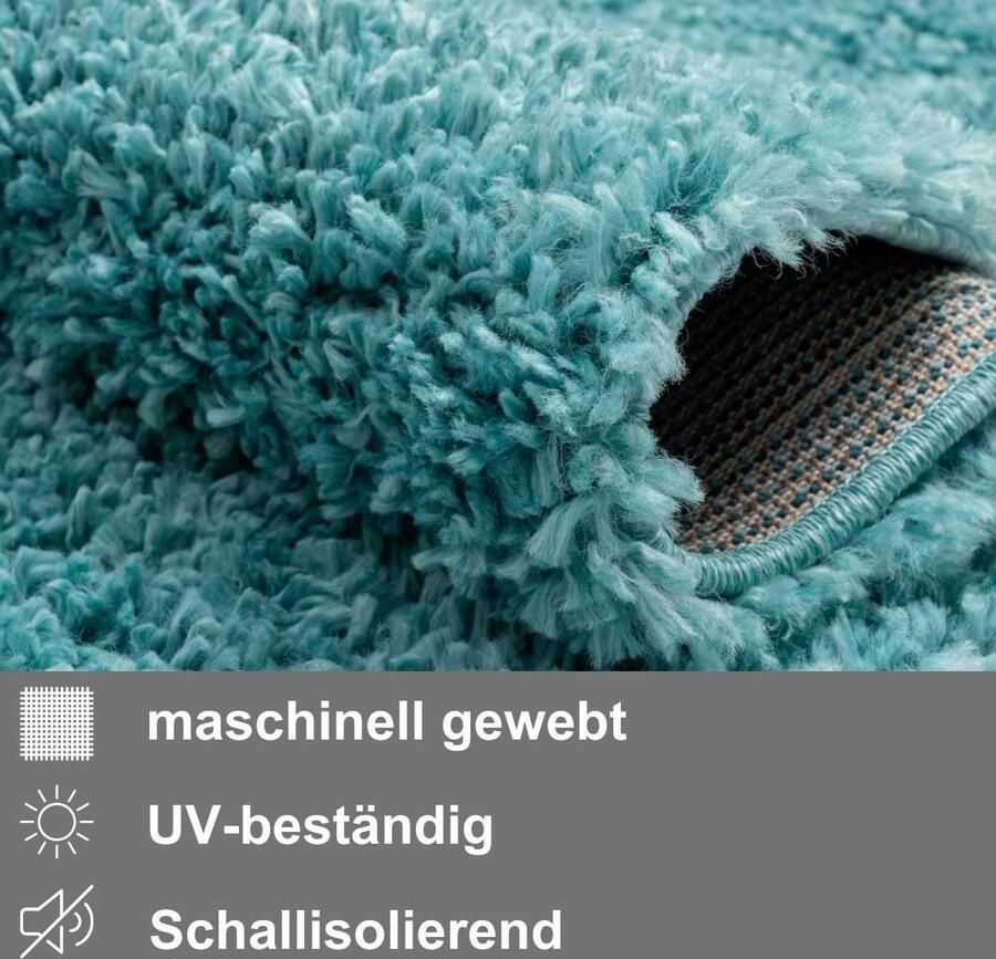 Myflair Möbel & Accessoires Set slaapkamerkleedjes met hoge pool My Shaggy uni-kleuren licht glanzend extra fluffy loper-set - Foto 3