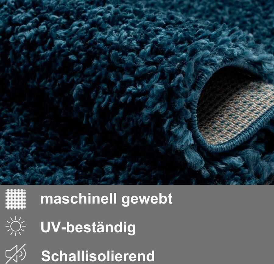 Myflair Möbel & Accessoires Set slaapkamerkleedjes met hoge pool My Shaggy uni-kleuren licht glanzend extra fluffy loper-set - Foto 3