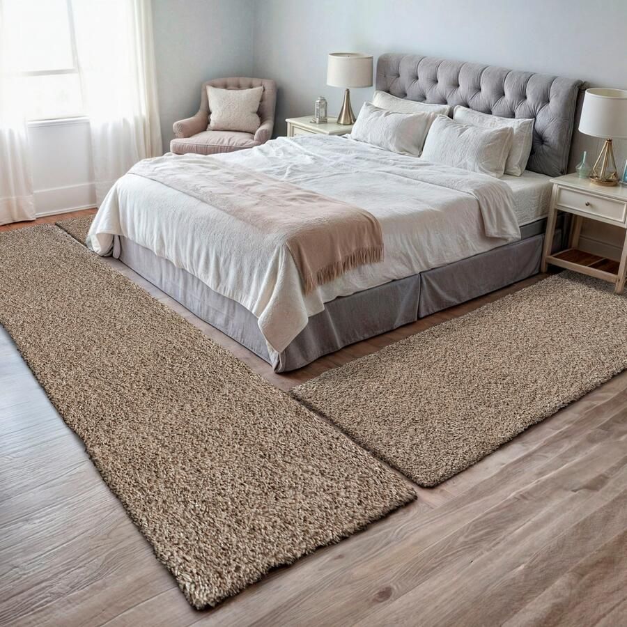 Myflair Möbel & Accessoires Set slaapkamerkleedjes met hoge pool My Shaggy uni-kleuren licht glanzend extra fluffy loper-set - Foto 8