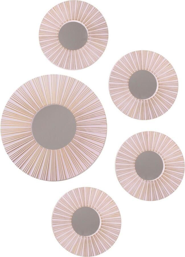 Myflair Möbel & Accessoires Sierspiegel 5-delige wanddecoratieset Wandspiegel wanddecoratie rond 1x ø 40 cm & 4x ø 25 cm woonkamer (set 5 stuks) - Foto 3