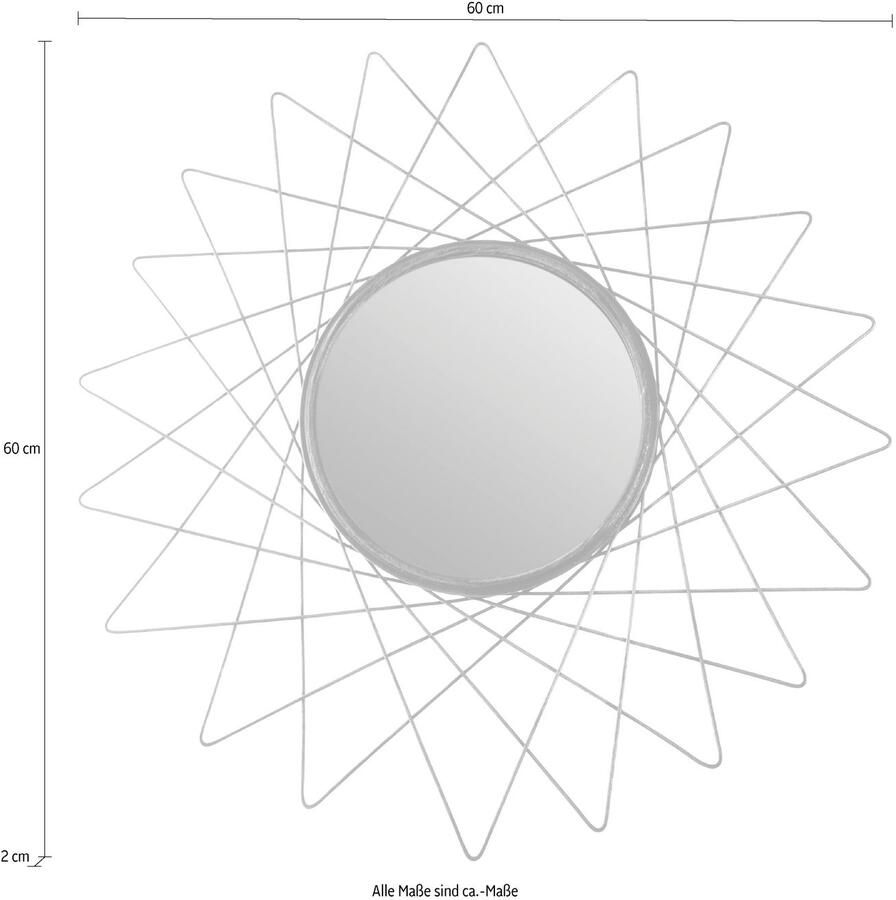 Myflair Möbel & Accessoires Sierspiegel Equlips Wandspiegel landhuis rond goudkleurig frame van metaal (1 stuk)