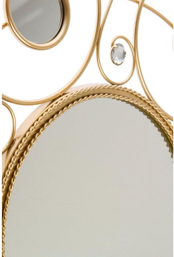 Myflair Möbel & Accessoires Sierspiegel Helios gold Wandspiegel landhuis rond frame van metaal met siersteentjes (1 stuk) - Foto 2