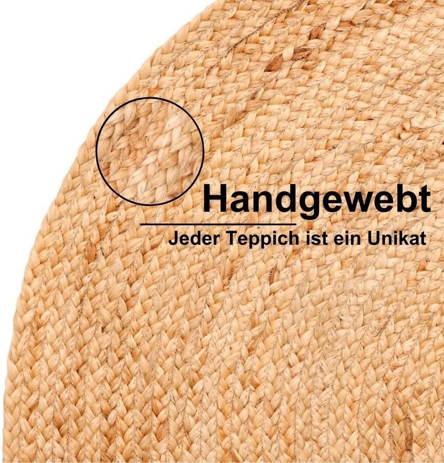 Myflair Möbel & Accessoires Vloerkleed Lola Jute tapijt omkeerbaar tapijt handgeweven 100% natuurlijke vezel Boho-stijl - Foto 5