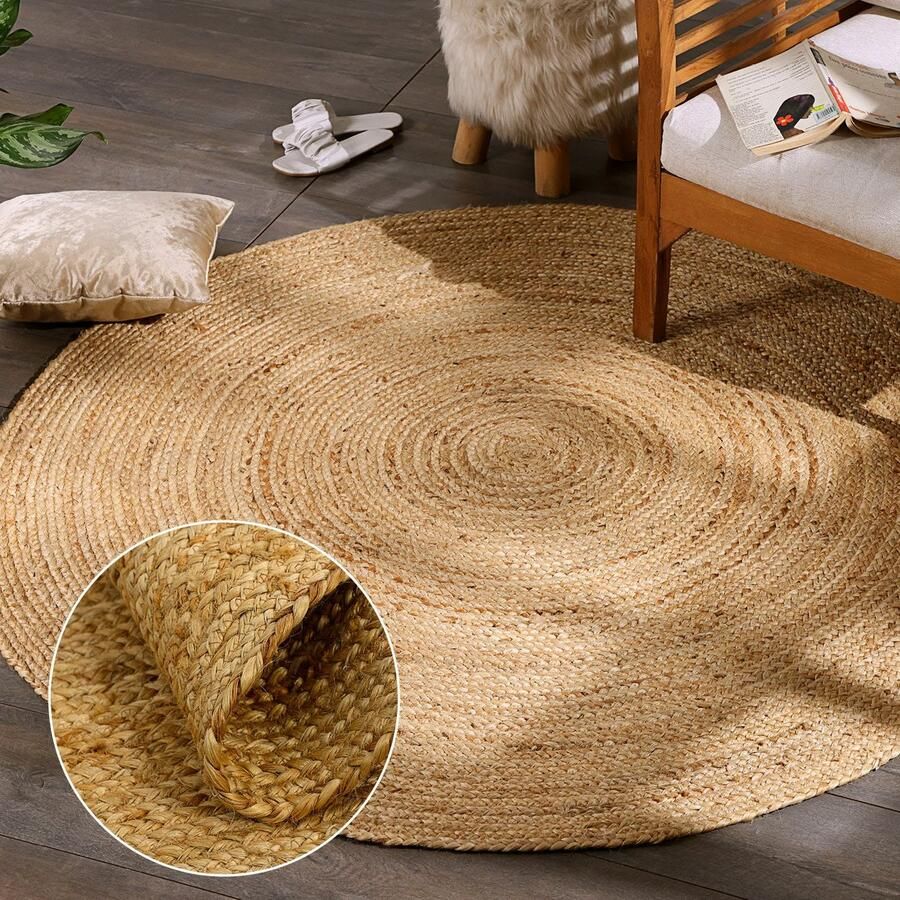 Myflair Möbel & Accessoires Vloerkleed Lola Jute tapijt omkeerbaar tapijt handgeweven 100% natuurlijke vezel Boho-stijl - Foto 2