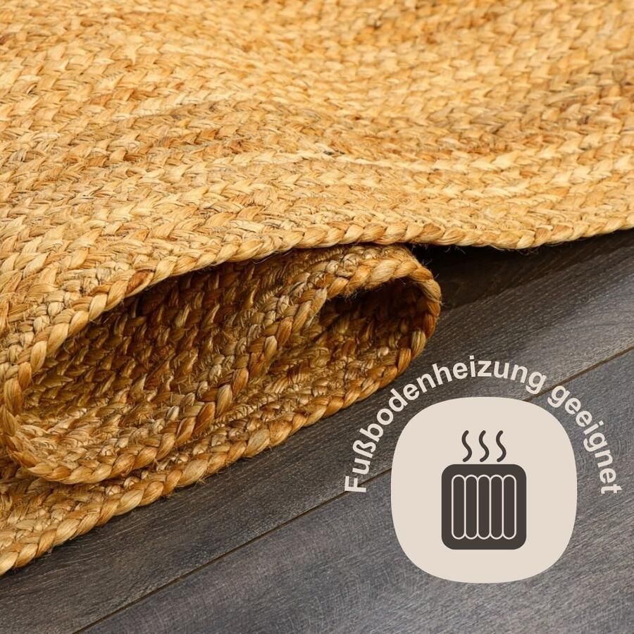 Myflair Möbel & Accessoires Vloerkleed Lola Jute tapijt omkeerbaar tapijt handgeweven 100% natuurlijke vezel Boho-stijl - Foto 3