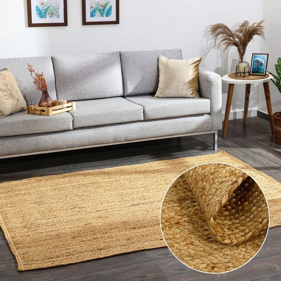 Myflair Möbel & Accessoires Vloerkleed Lola Jute tapijt omkeerbaar tapijt handgeweven 100% natuurlijke vezel Boho-stijl - Foto 5