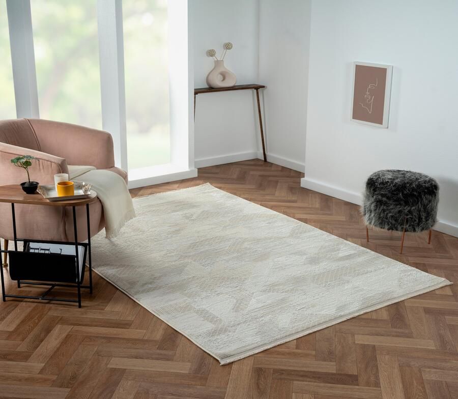 Myflair Möbel & Accessoires Vloerkleed Mijn Leven MAGAZIJNOPRUIMING! Kortpolig retro-stijl bijzonder zacht door microvezel met franjes